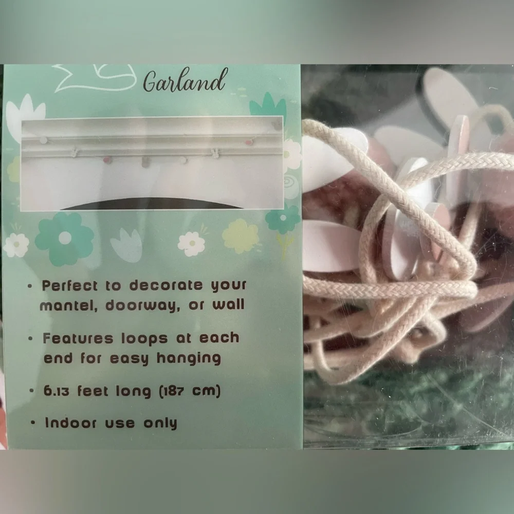 NIB EASTER 🐥GARLAND BY HUNTINGTON HOME 18 FT TOTAL🐥🐇